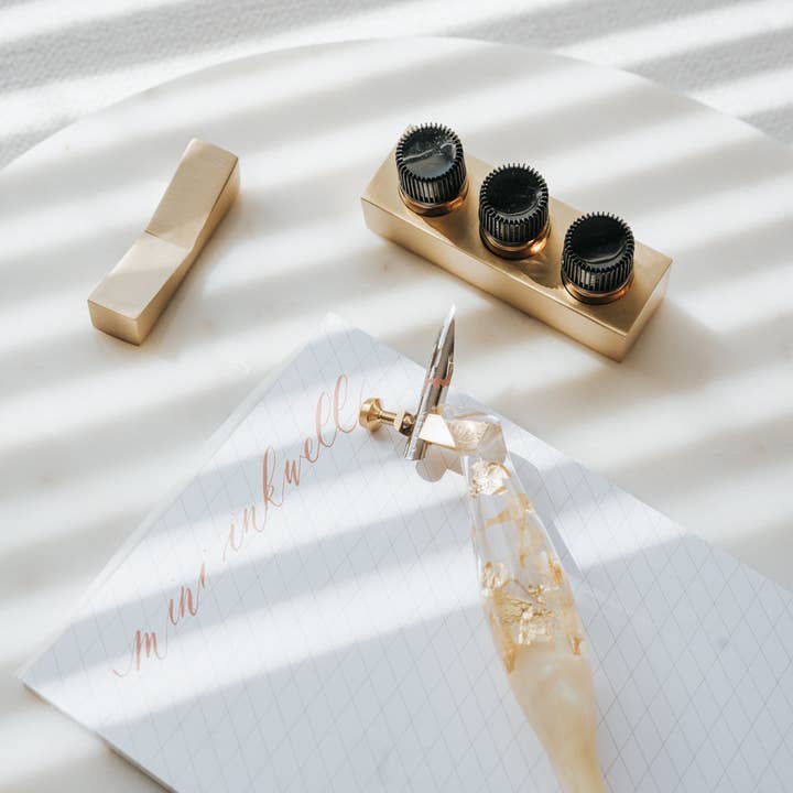 Written Word Calligraphy - Wholesale Paper Weight - Mini Tilted Inkwell3