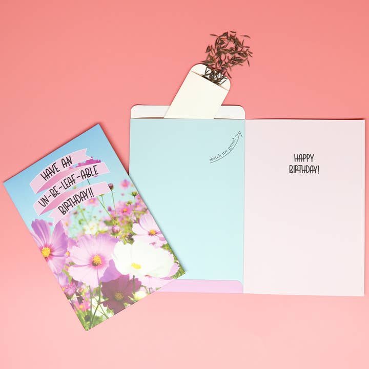 Seeds The Day - Wholesale Birthday Card -  SEED PACKET Birthday Card | Un-Be-Leaf-Able Birthday 2