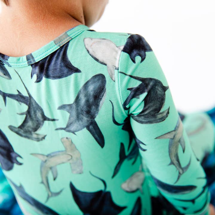 Dreamiere - Wholesale Jumpsuit - Baby - Kids The Shark Side Bamboo Convertible Footie8