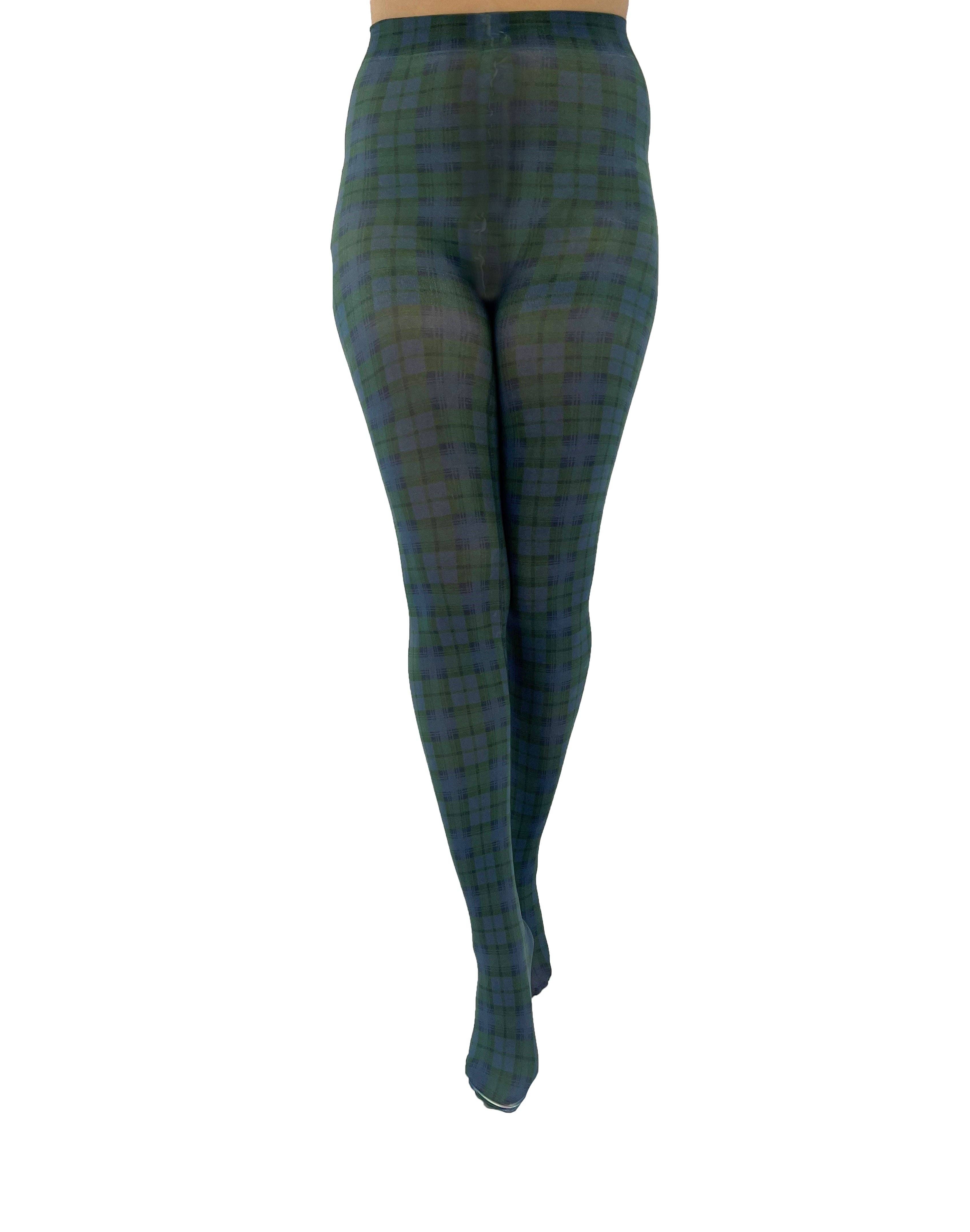 blau/grün Strumpfhose mit Black Watch Tartan-Muster für den Großhandel auf Faire0