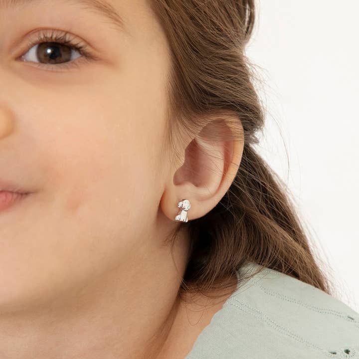 In Season Jewelry - Wholesale Earrings - Kids - Puppy Dog Kids Children's Girls Earrings - Sterling Silver