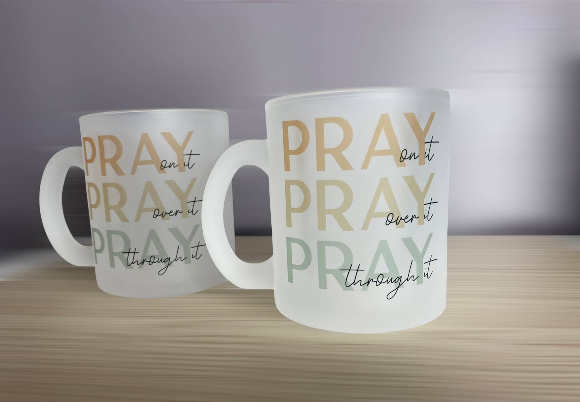 D2JCrafts – Großhandel Kaffeebecher – Bete darauf, Bete darüber, Bete durch, Frosted Coffee Mug2