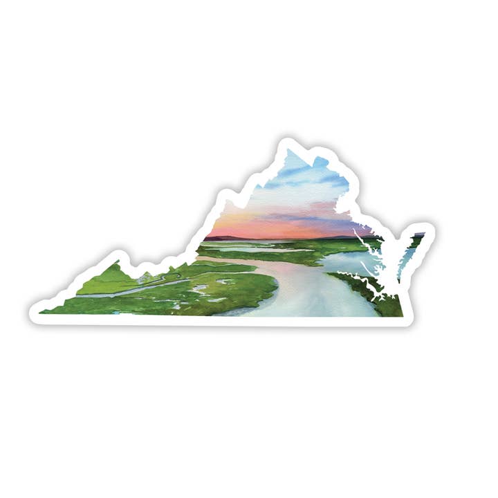 Virginia Sticker for wholesale by Broken Paddle Studio