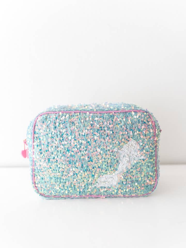 *PREORDER* Mermaid Sequin Toiletry Bag for wholesale by Love and Grow Clothing Co