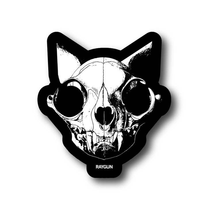 Cat Skull Logo Die-Cut Sticker for wholesale by RAYGUN