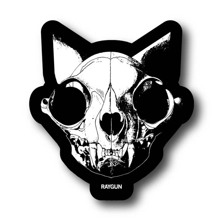 Cat Skull Logo Die-Cut Sticker for wholesale by RAYGUN