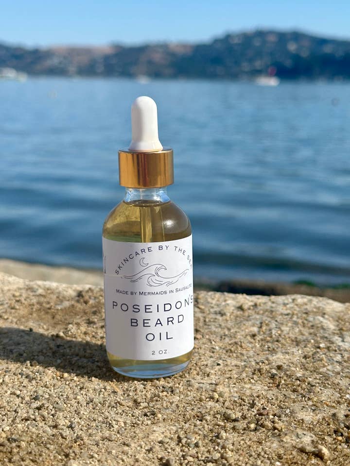 Poseidon's Liquid Gold Beard Oil for wholesale by Skincare by the Sea