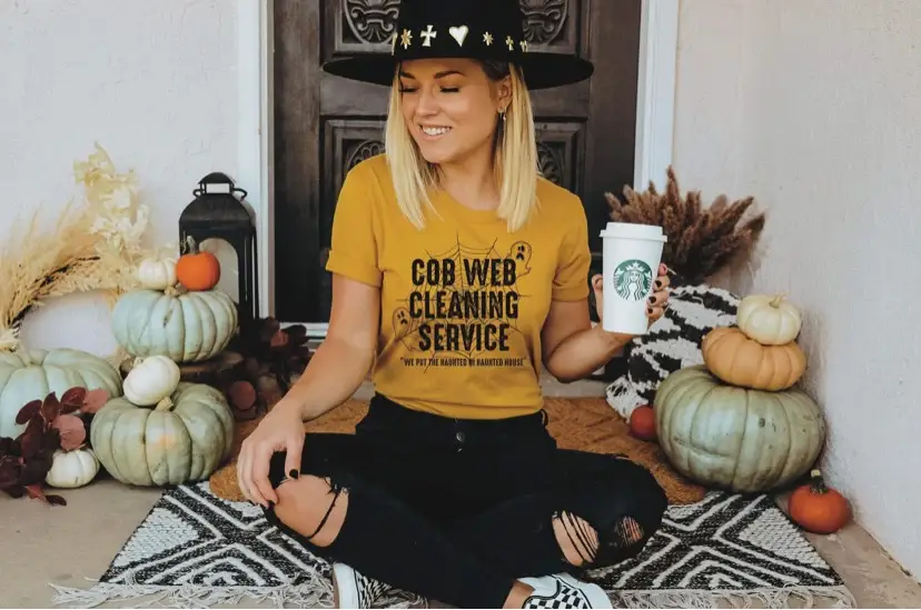 Crystal Coast Screen Printing – wholesale Screen printed t-shirt – Women′s – Cob Webb Cleaning Service Graphic Tee0