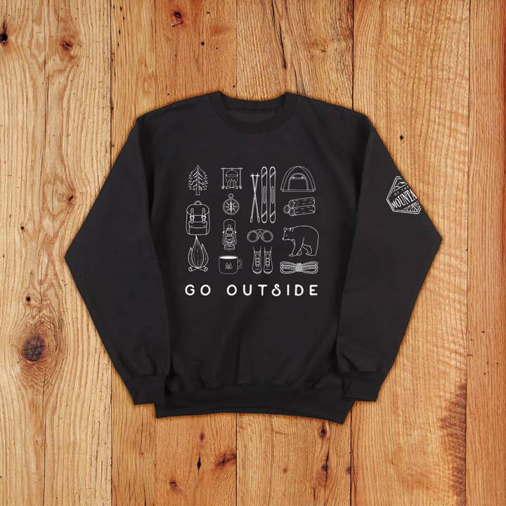 Sweatshirt Ras du Cou pour Tout-Petit "Go Outside" pour la vente par Of These Mountains