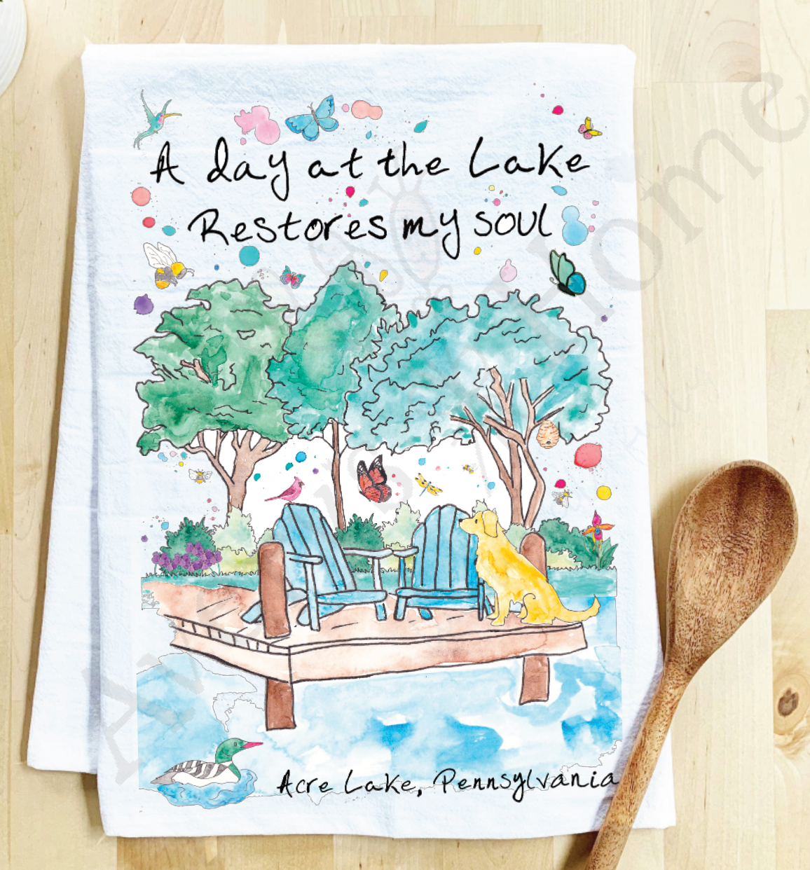 Avery's Home - Wholesale Tea Towel - A Day at the Lake or River Customizable Tea Towel1