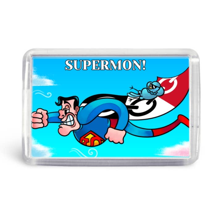 Supermon! Acryl koelkastmagneet voor wholesale door Black Country Cards