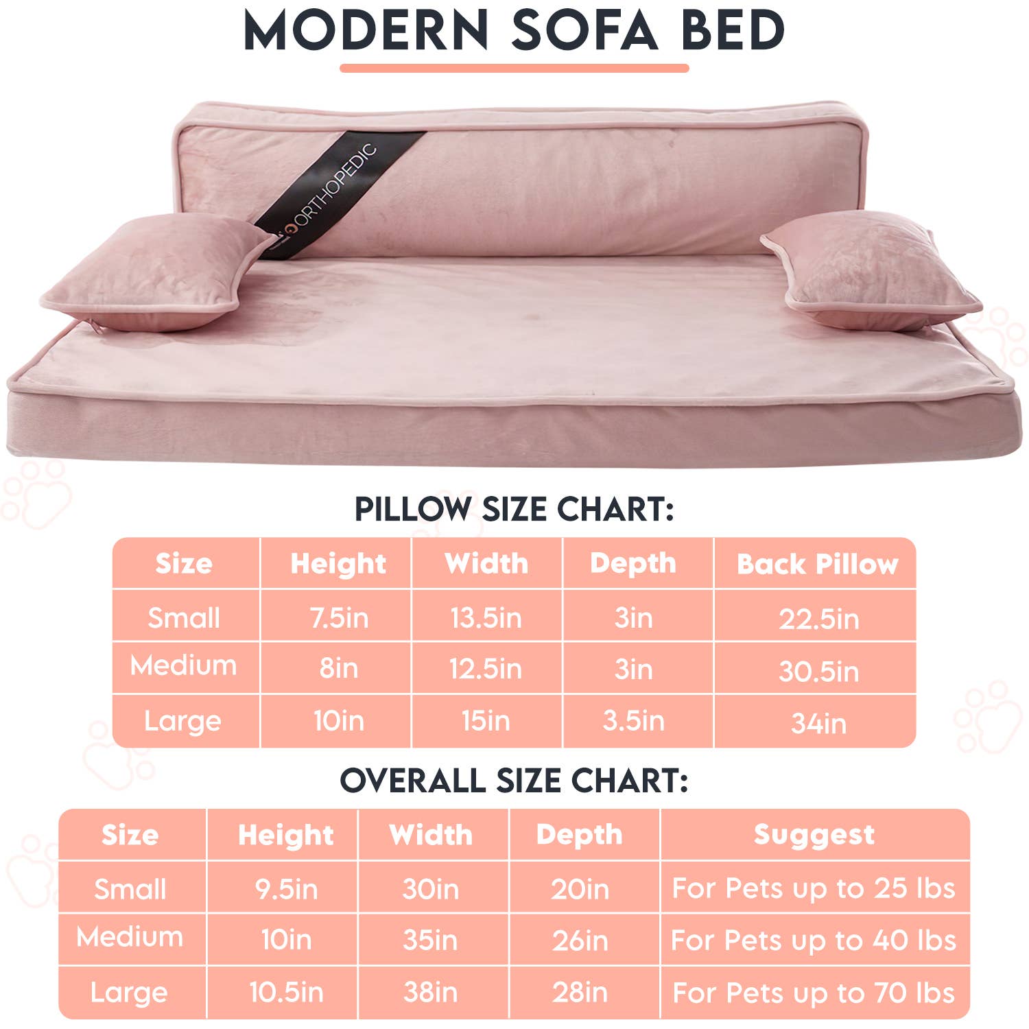 Modern Sofa Bed Pink Petshion Boutique