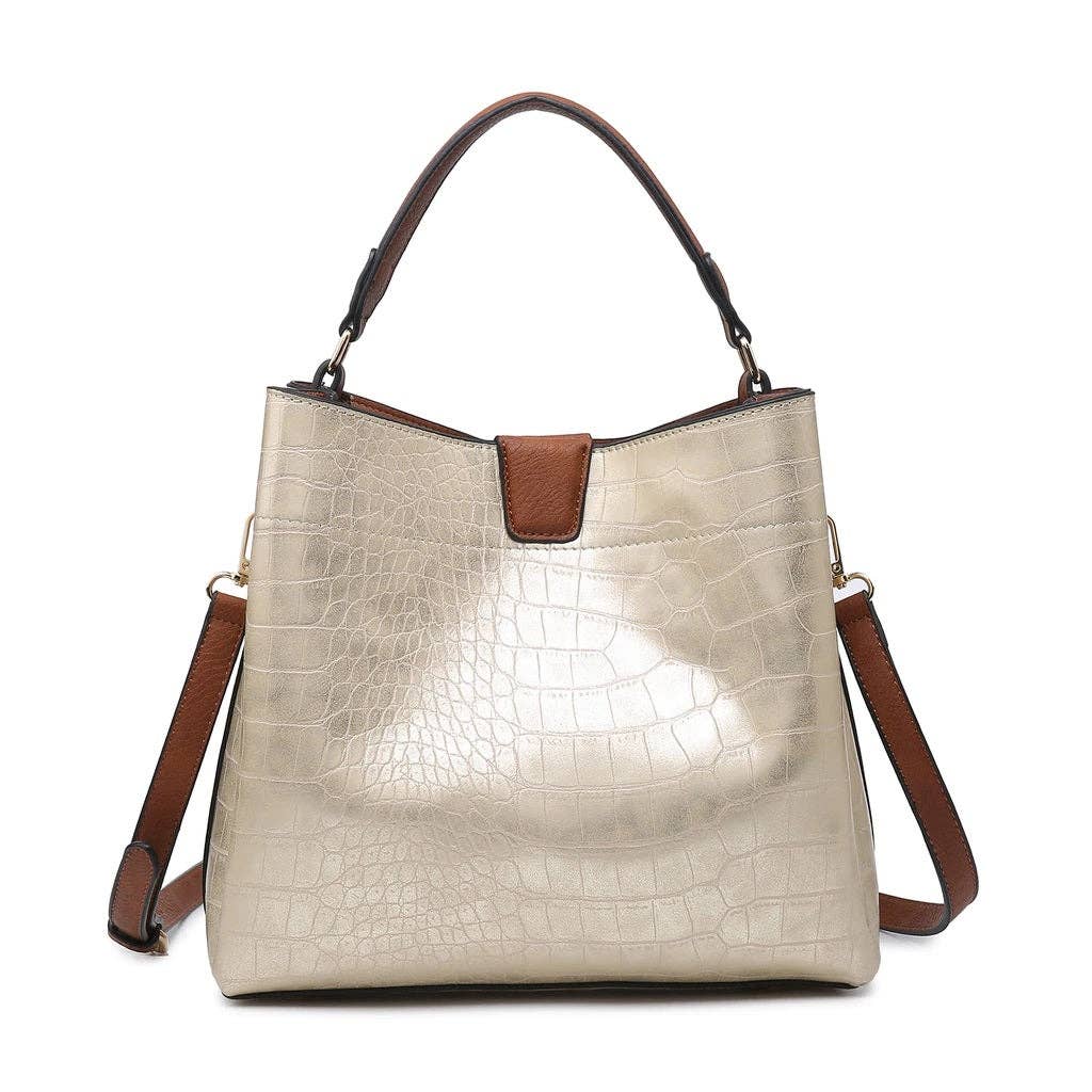 MiMi Wholesale - Wholesale Satchel - Women's - Vegan Leather Satchel With 3-Compartments25