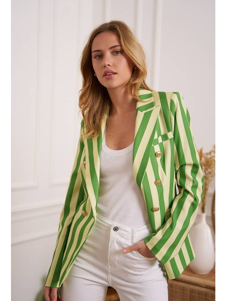 Attentif Paris - Wholesale Blazer - Women's - Striped blazer jacket