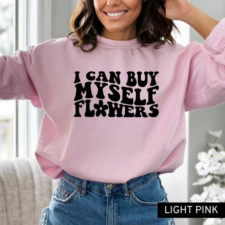 Jeg Kan Købe Mig Blomster Sweatshirt, Blomster Hættetrøje for engroshandel hos Rosie and Vi