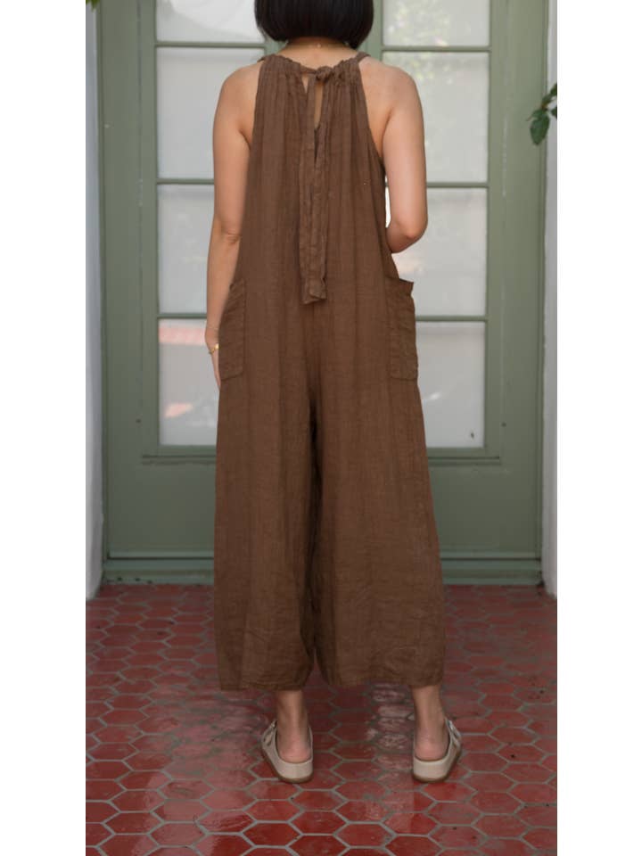 Merci Marie - Wholesale Jumpsuit - Women's - Linen Racer Back Jumper #197122