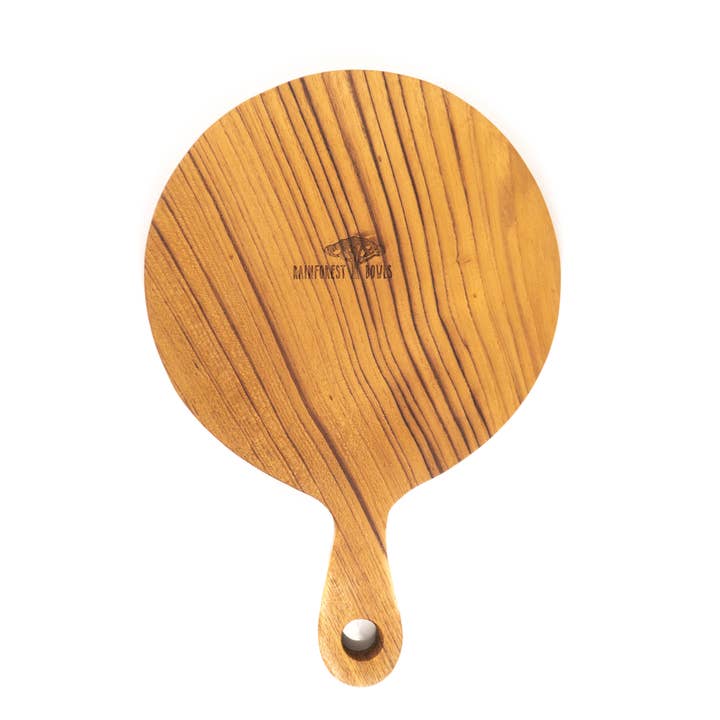 Rainforest Bowls - Wholesale Pizza Board - 8 Inch Teak Wood Pizza Board with Handle & Rim5