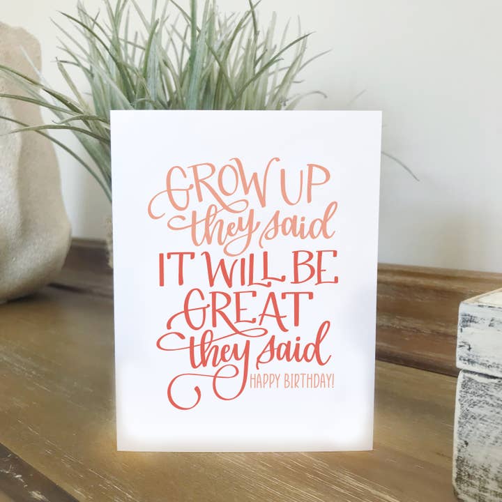 Stevie + Bean Paperie - Vendita all'ingrosso Biglietti di auguri - Crescere Hanno detto, Sarà grande Hanno detto HBD/Carta3