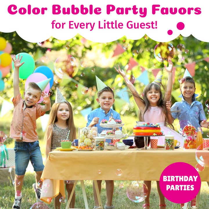 South Beach Bubbles - Wholesale Bubble wand – Child - PoppinColorz Pink Pizzaz Color Bubbles-8 Party Favors (case)3