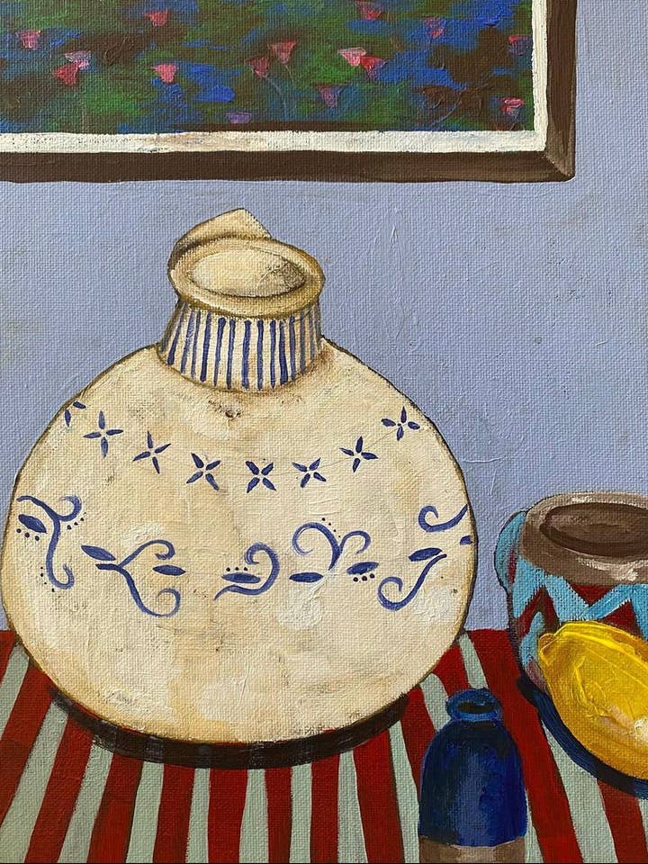 Blue Pot Art Print for wholesale by Britt Jones Art