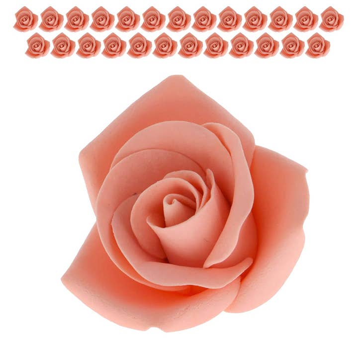 Global Sugar Art - Wholesale Cake/Cupcake Topper - Peace Rose Sugar Flowers for Cake Decorating, by Global Sugar Art, Medium, Apricot5