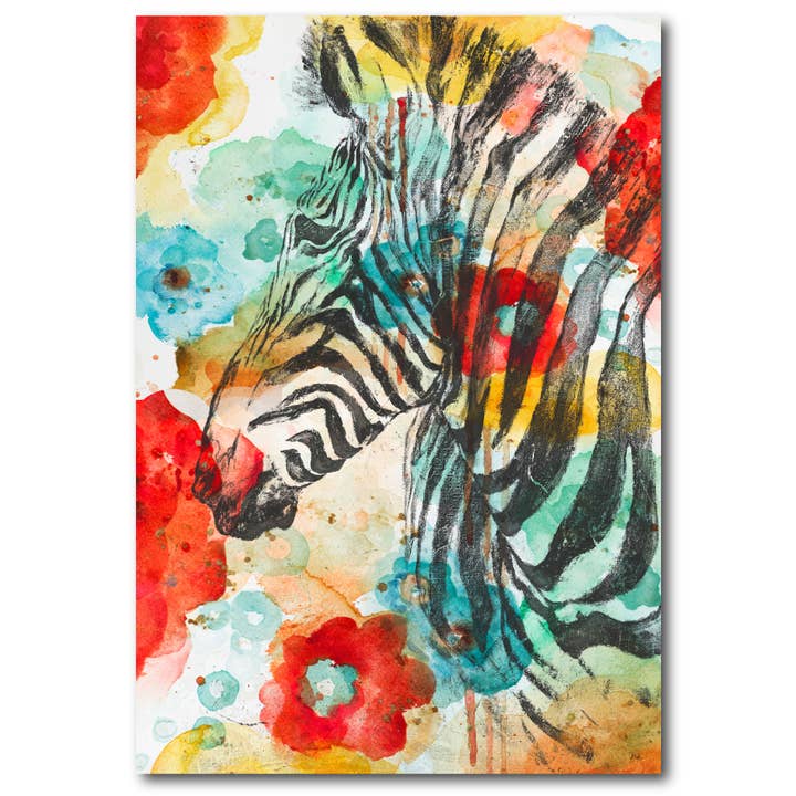 Vibrant Zebra - Gallery Wrapped Canvas Wall Art for wholesale by Courtside Market