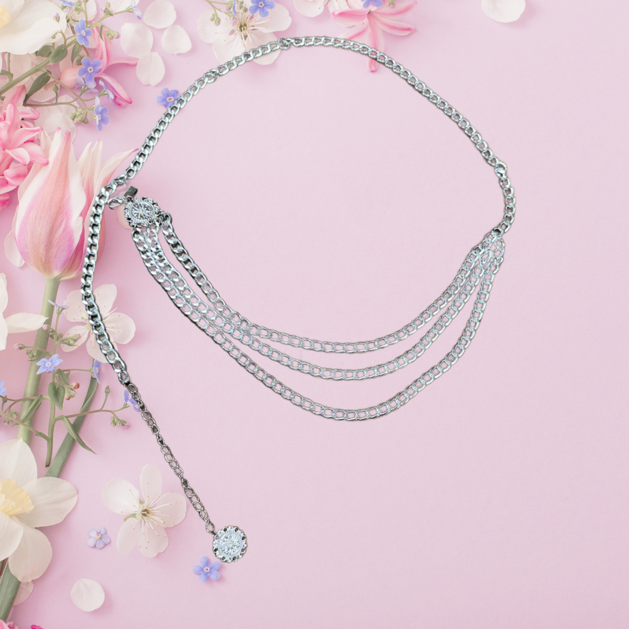 Pink Panache Brands - Wholesale Belt - Women's - Three layer chain belt, last call1