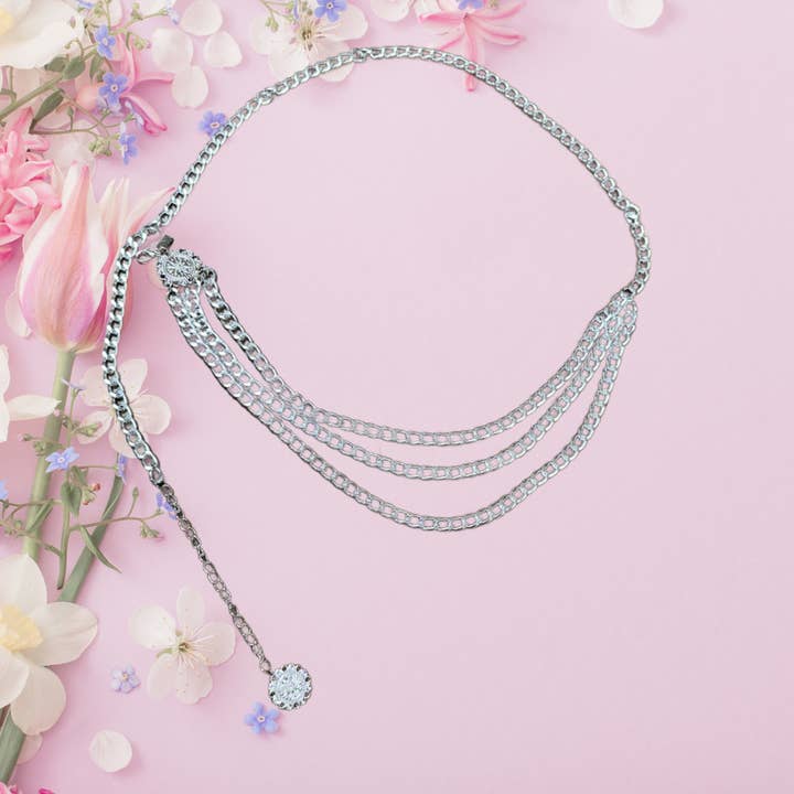 Pink Panache Brands - Wholesale Belt - Women's - Three layer chain belt, last call1