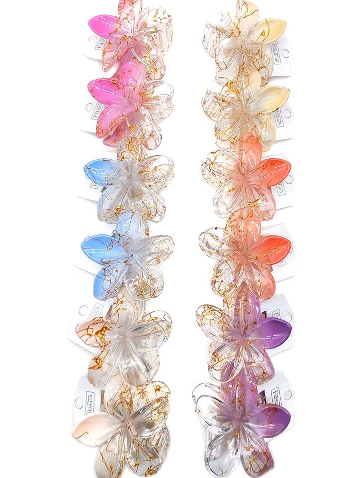Plumeria Haarklauenclips #4 für den Großhandel von Lucylou Collection