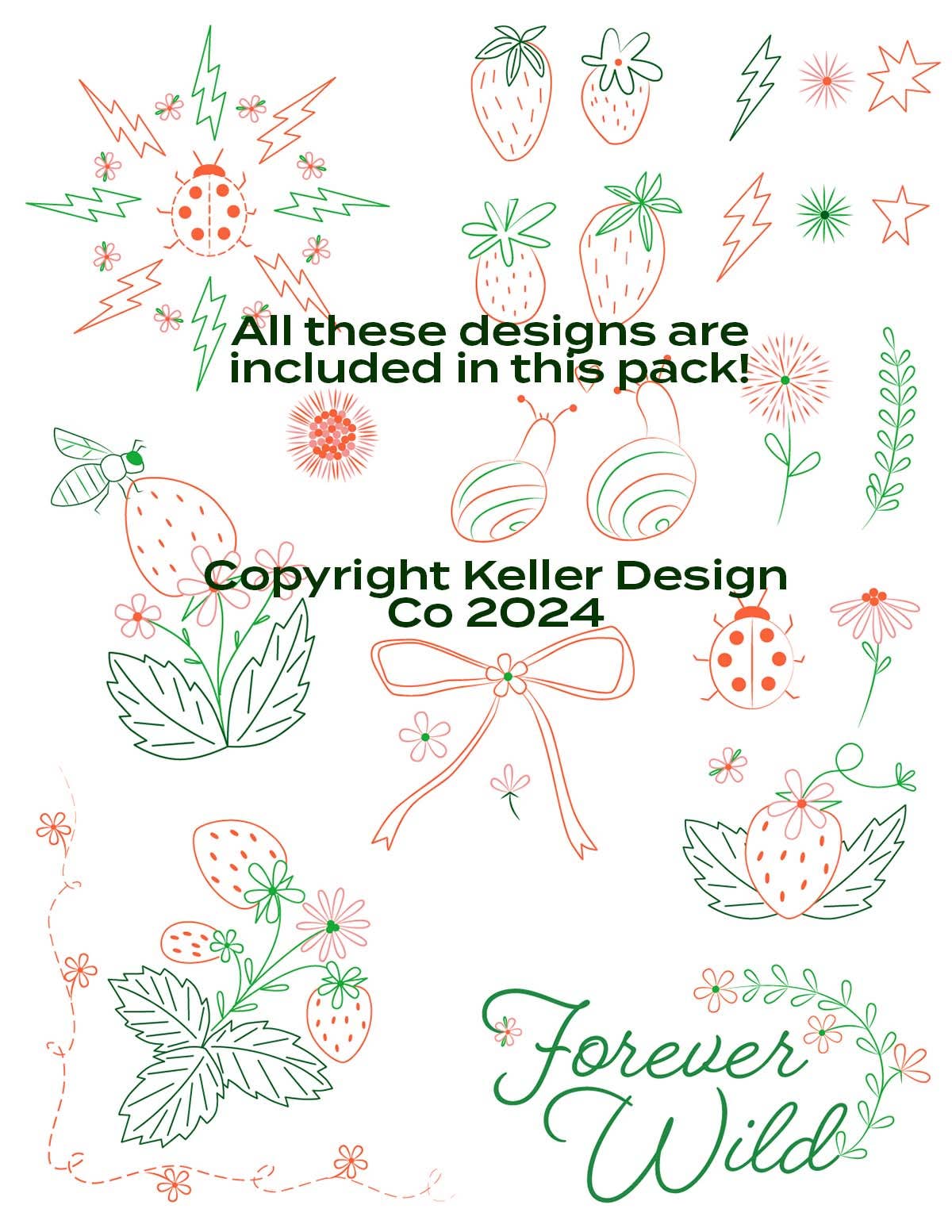 Keller Design Co. - Wholesale Embroidery/Cross Stitch Supplies - Stick It Stitch It Water Soluble Embroidery Patterns-Strawberry Patch3