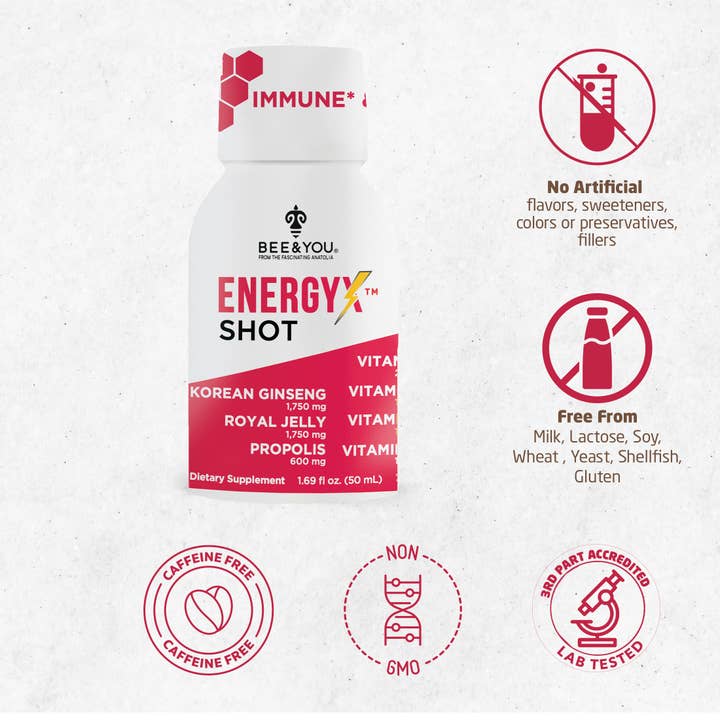 BEE&YOU – Großhandel Nahrungsergänzungsmittel/Vitamin zum Einnehmen – BEE and You Energy X Shot (koffeinfrei)