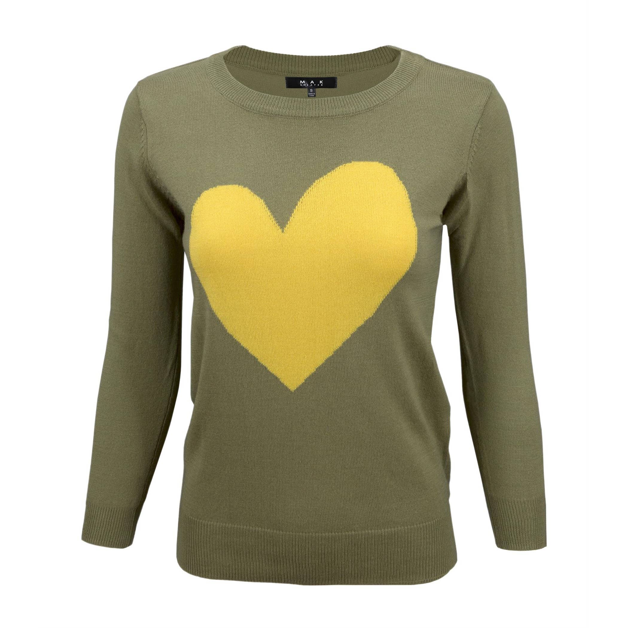 Mak – wholesale Pullovertröja - Dam – Heart Chenille Crewneck 3/4 ärm tröja MK35959
