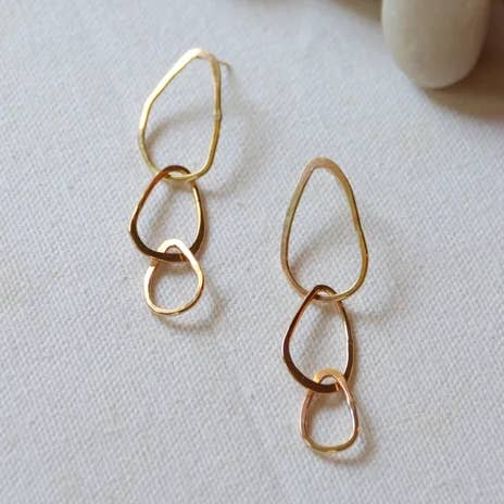 Riverstone Earrings, Gold-Filled, Small for wholesale by Verso