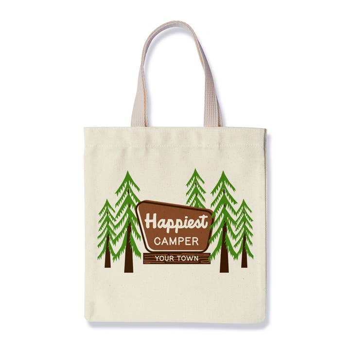 Happiest Camper NPS - Name Drop City Tote Bag - Any Town! for wholesale by Rock Scissor Paper