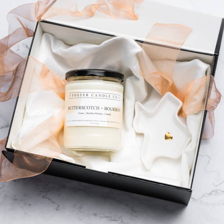 Butterscotch + Bourbon for wholesale by Foster Candle Company LLC