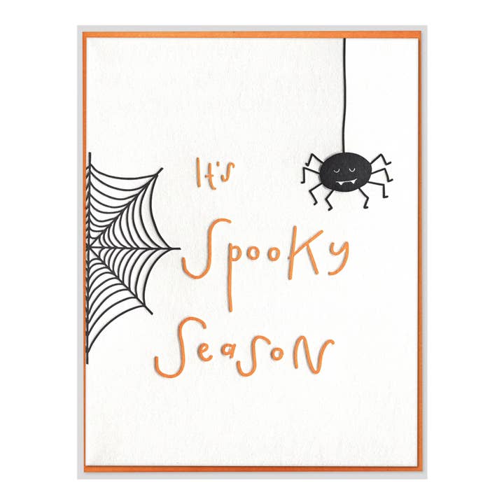 INK MEETS PAPER - Wholesale Halloween Card - Spooky Season Halloween Letterpress Card with Spider1