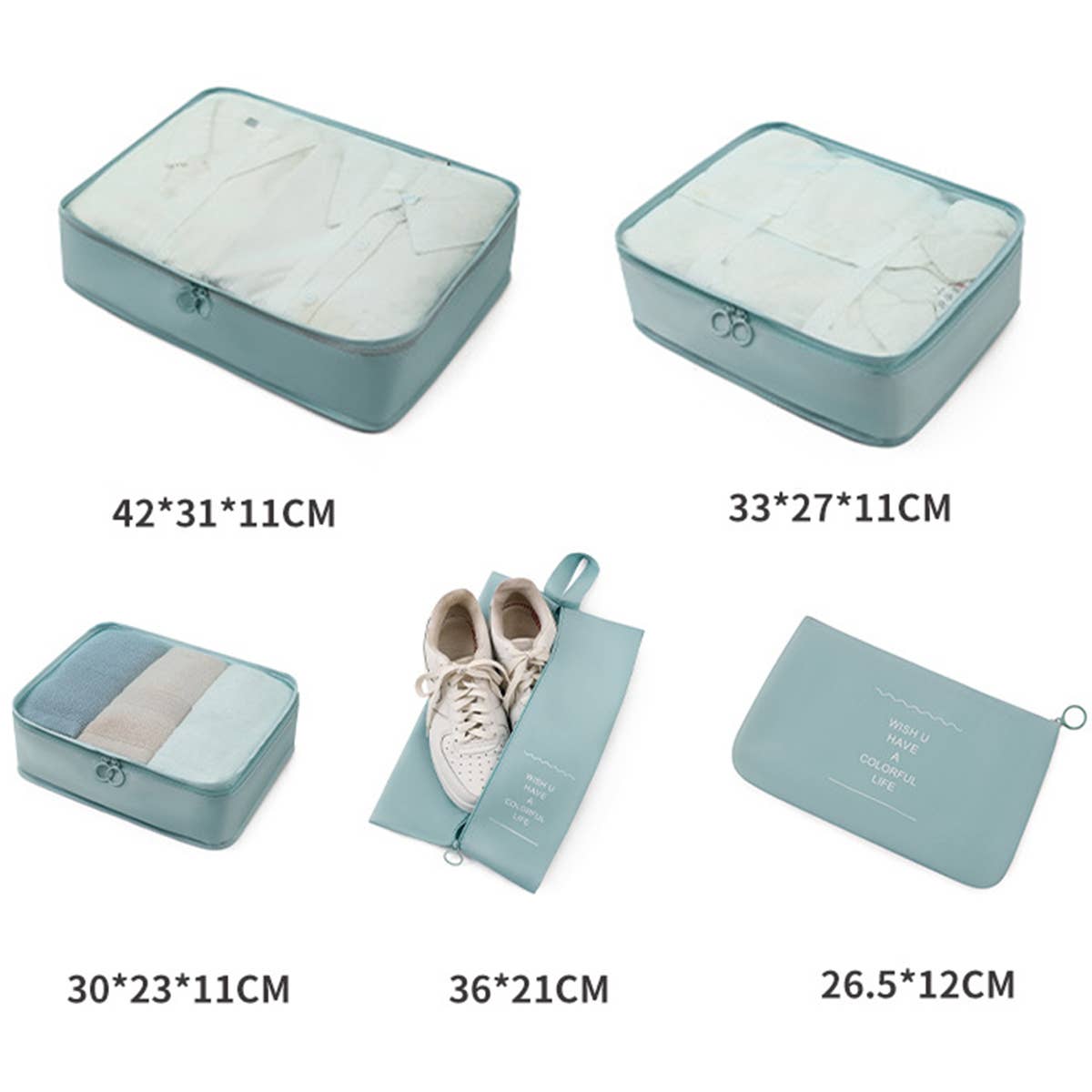 ACCITY - Wholesale Luggage - 5SET LIGHTWEIGHT TRAVEL LUGGAGE ORGANIZER_CWAB05462