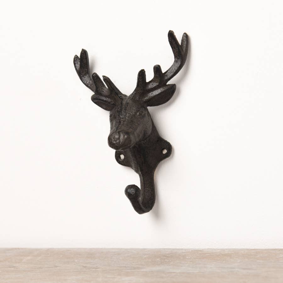 Gainsborough Giftware x Portland Living - Wholesale Wall Hook - Stag Cast Iron Hook 16cm