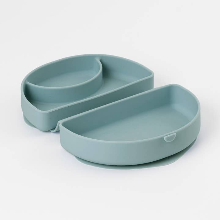 Silifold: Compact Children's Portable Plate - Eucalyptus for wholesale by Miniware