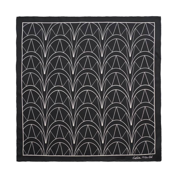 "Chrysler" Silke Bandana Tørklæde - Empire Sort for engroshandel hos Lost Pattern NYC