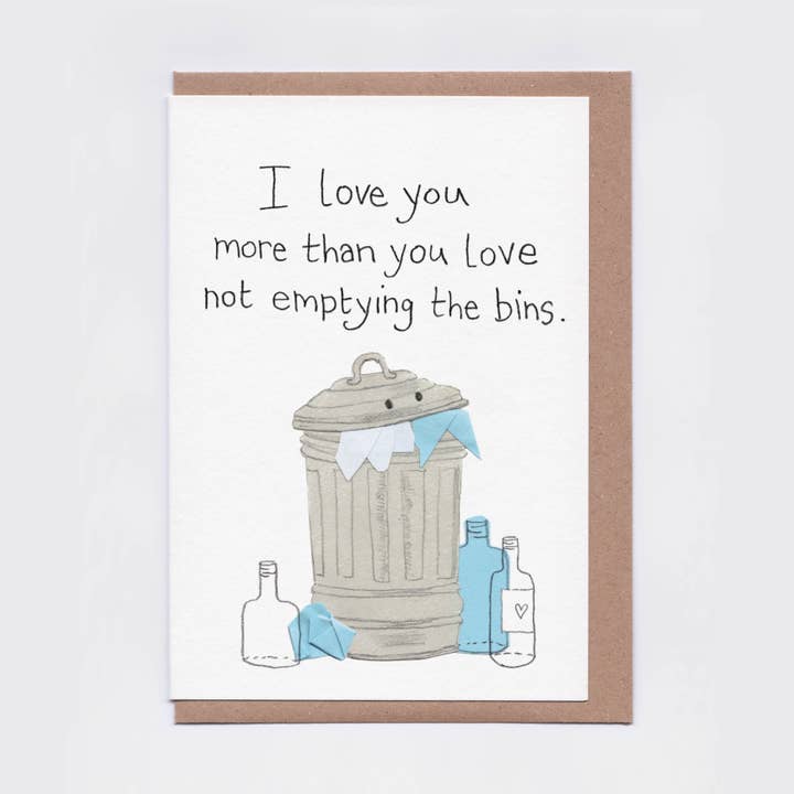 Not Emptying the Bin Card | Funny Love, Valentine's Day for wholesale by The Curious Pancake