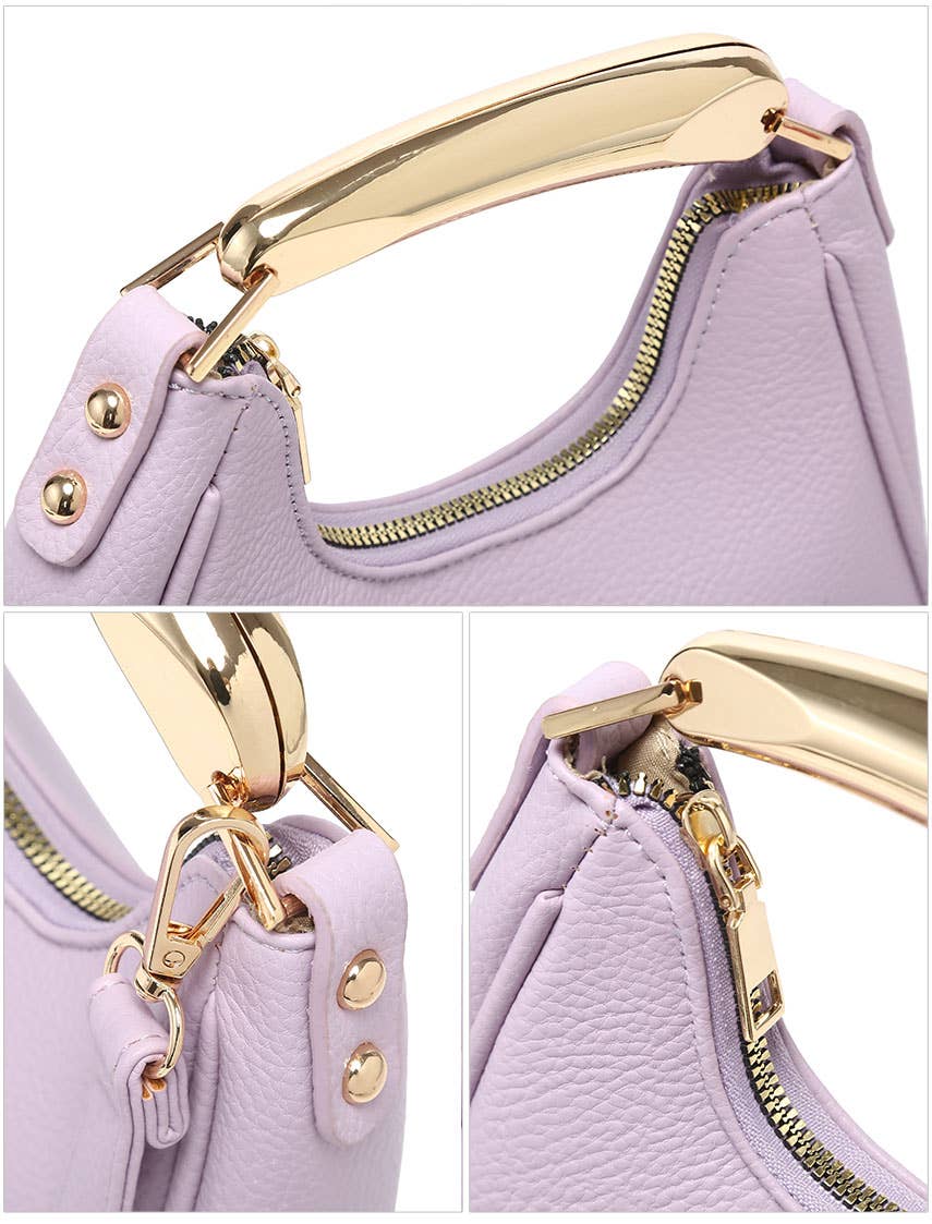 Papaya Fashion Ltd – wholesale Top handle bag – women's – B23052-Top Zip Closure Metal Handle Grab Bag12