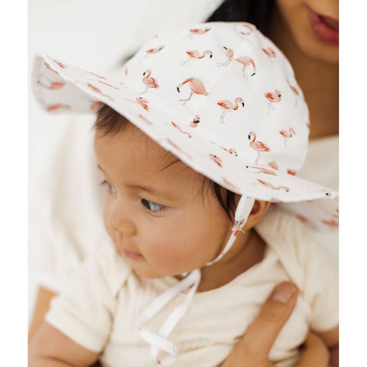 Huggalugs - Wholesale Sun Hat - Baby - Flamingo Sunhat UPF 50+ Baby & Toddler