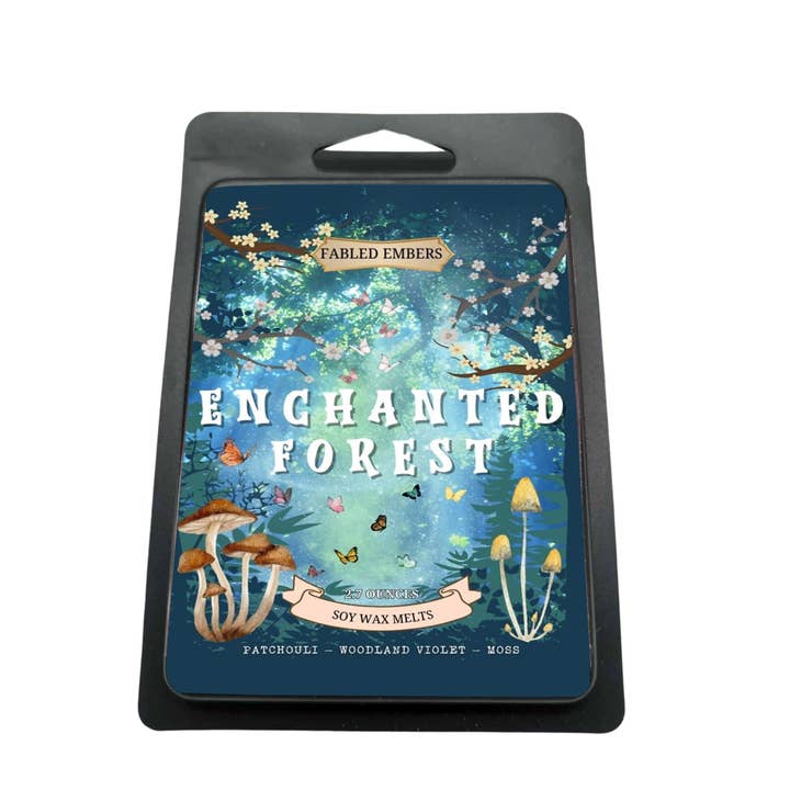 Fabled Embers - Wholesale Wax Melt - ENCHANTED FOREST wax melts | black clamshells | cottagecore