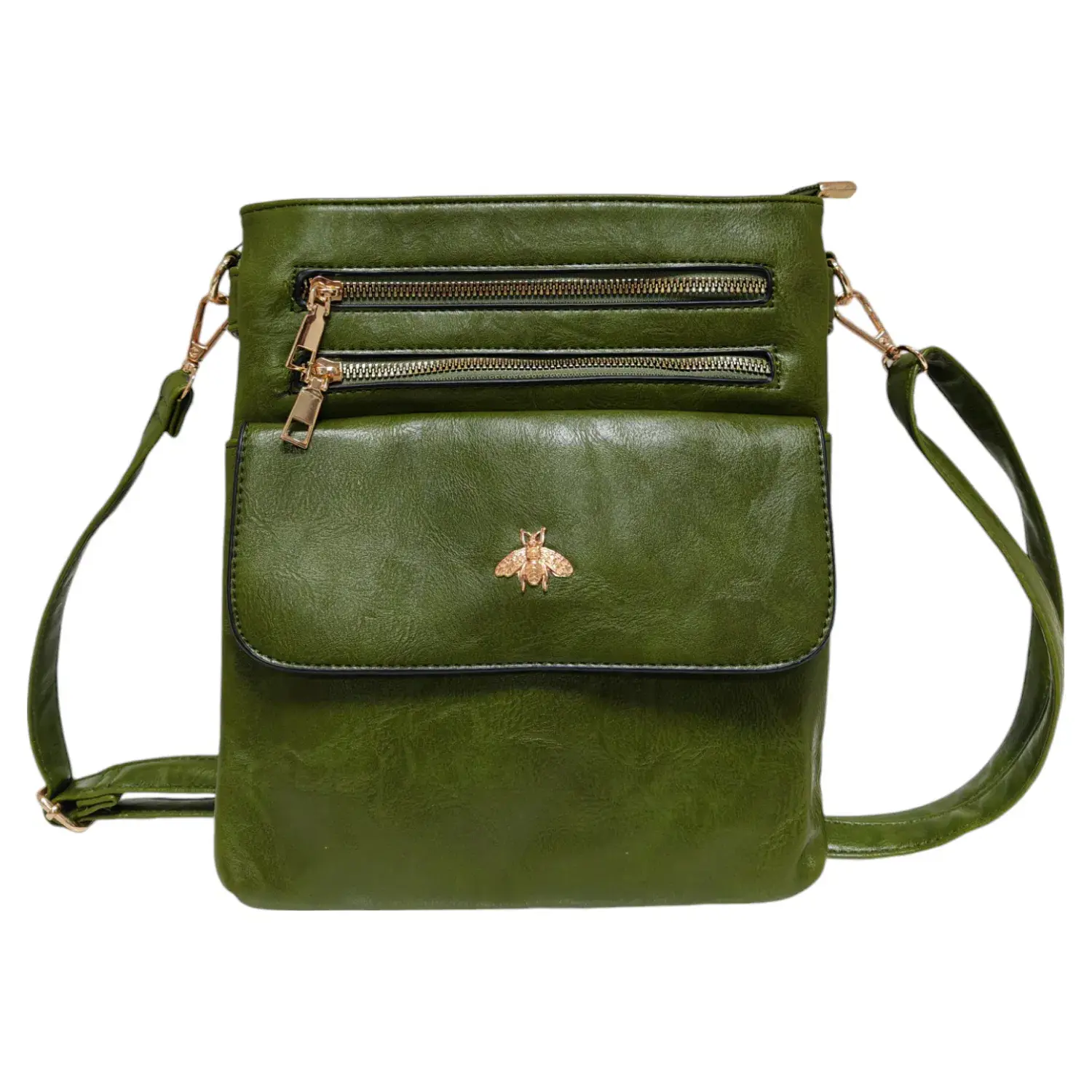 Superbia – wholesale Crossbody bag – Women's – Double Zipper Multi Pocket Bee Details Cross BodyBag-91338