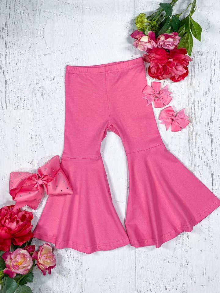 Hot Pink Bell Bottom Pants for wholesale by The Hair Bow Company