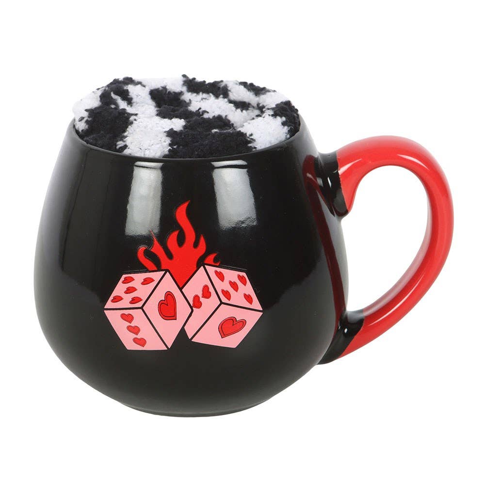 WONDER IMPORTS AUSTRALIA - Wholesale Coffee mug - Black Dice Ceramic Mug and Polyester Socks Set2