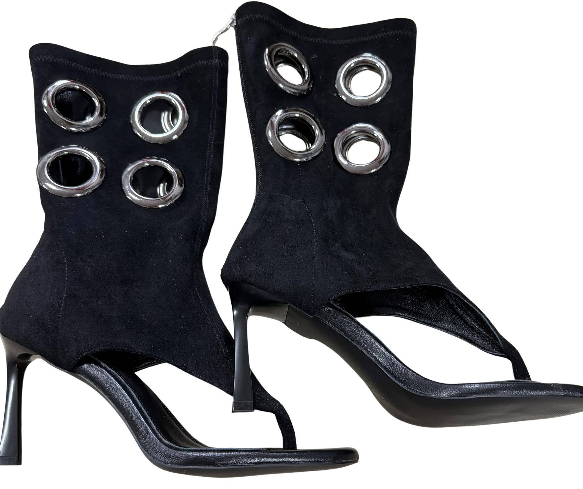 Rebel Reid - Wholesale High Heels - Women's - Black Eyelet Stiletto Heel1