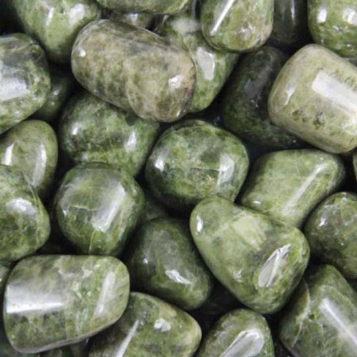 Vesuvianite India A (tumbled stone) for wholesale by La Boîte à Cailloux