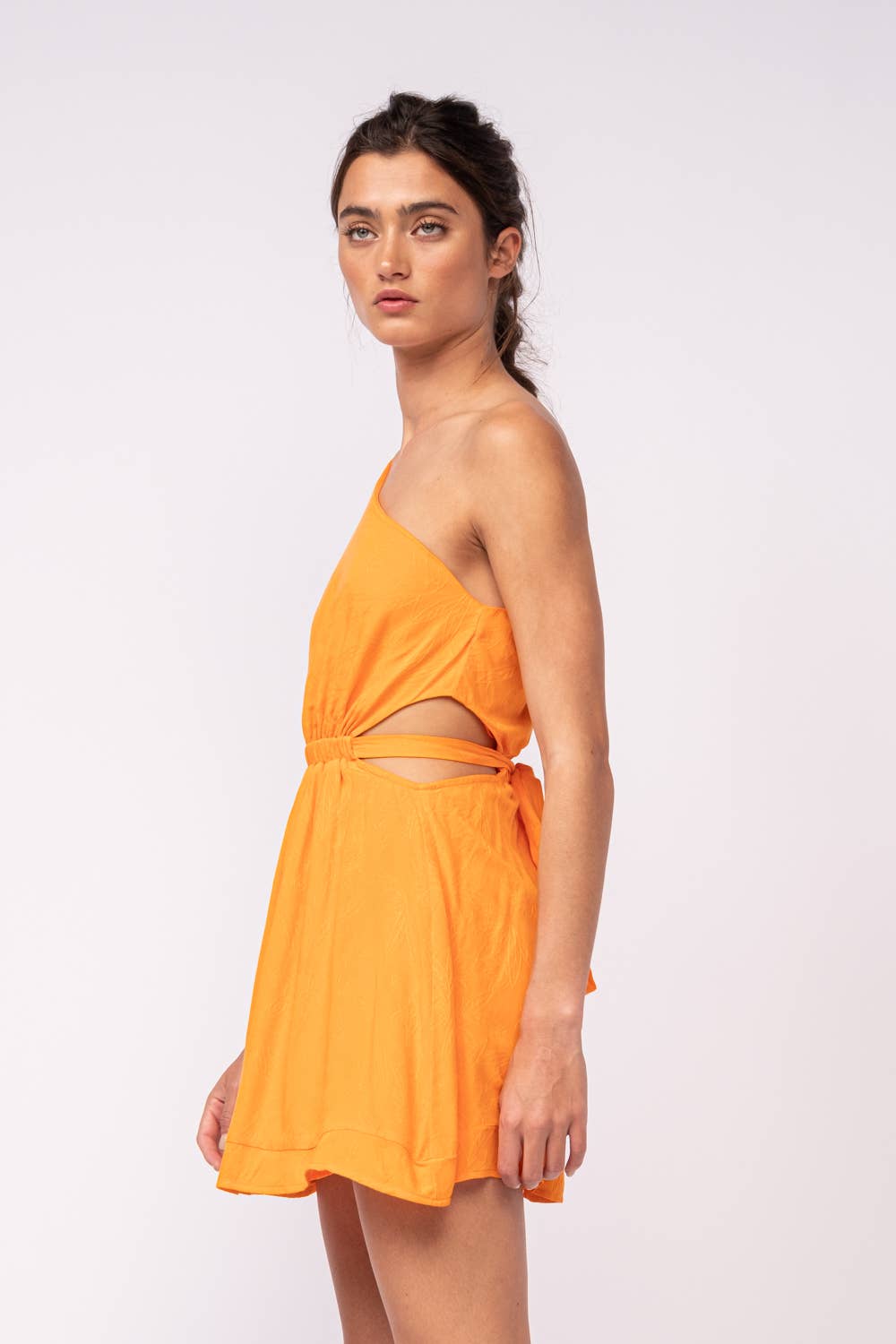 Sky to Moon - Wholesale Dress - Women's - ONE-SHOULDER WAIST CUTOUT PLAIN MINI DRESS7